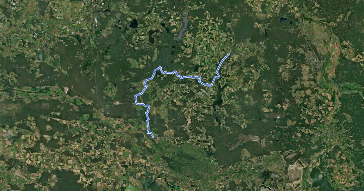Маршрут Spreeradweg [Lübben↔Beeskow] на спутниковом снимке