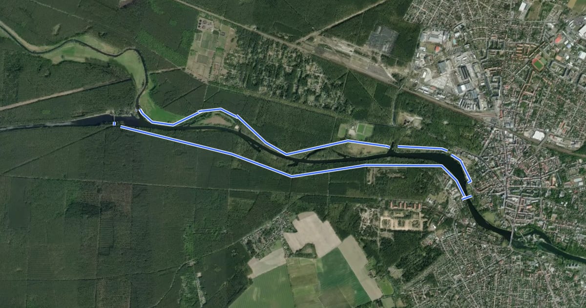 Маршрут Spreeweg на спутниковом снимке