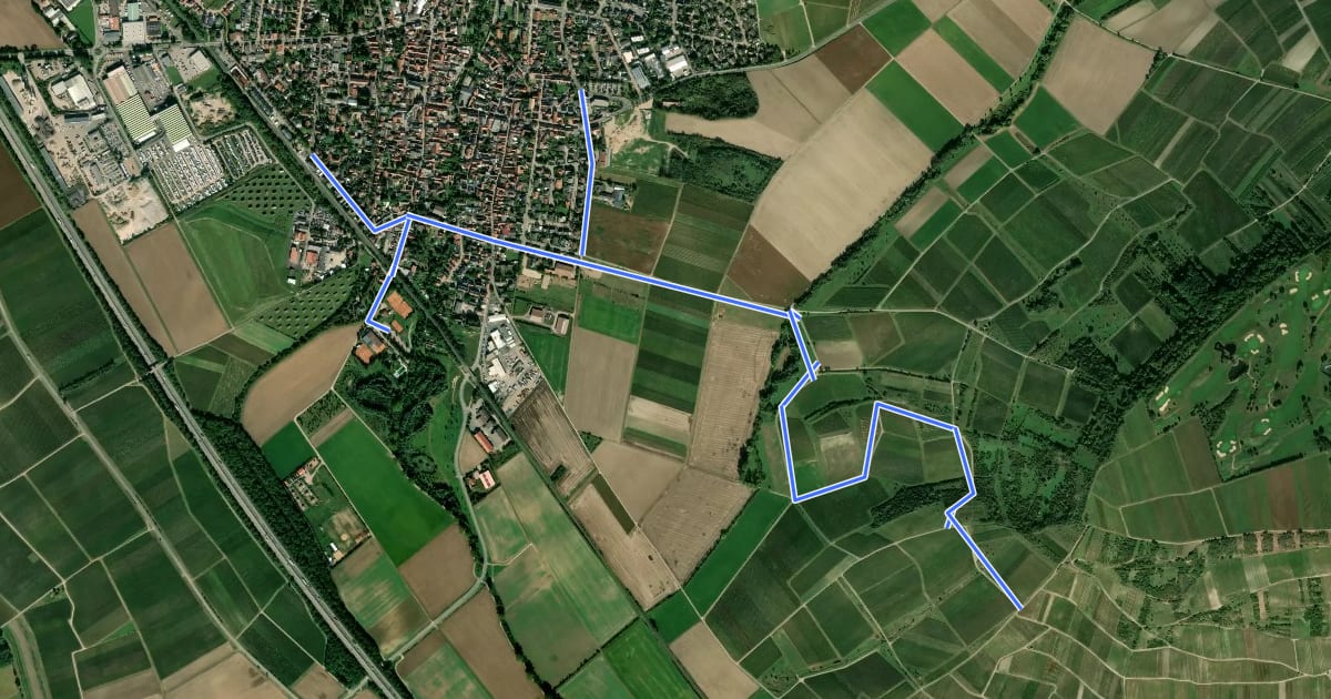 Маршрут Sprendlingen на спутниковом снимке