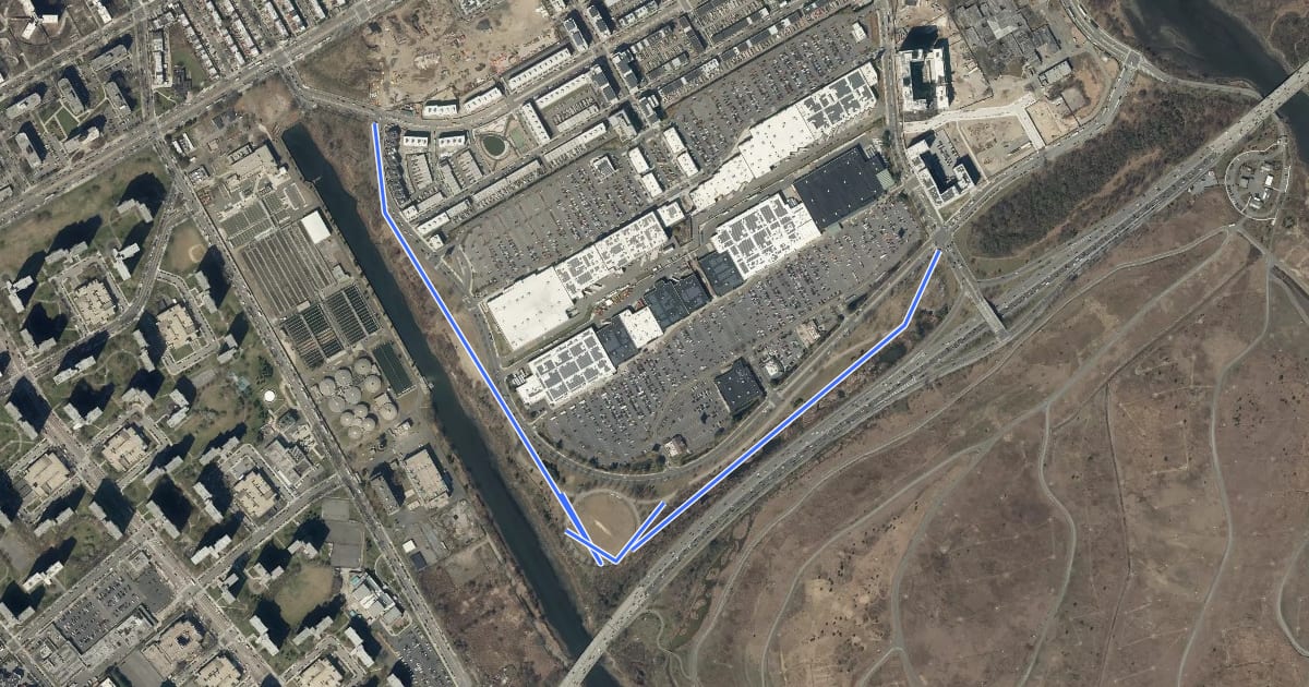 Маршрут Spring Creek Blue Trail на спутниковом снимке
