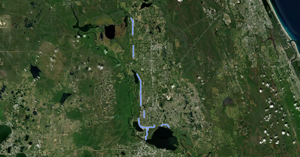 Маршрут Spring-to-Spring Trail на спутниковом снимке
