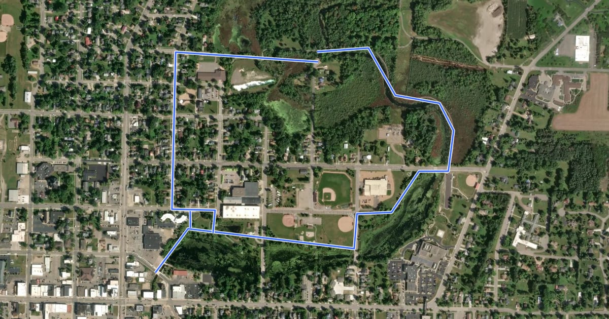 Маршрут Springbrook Trail на спутниковом снимке