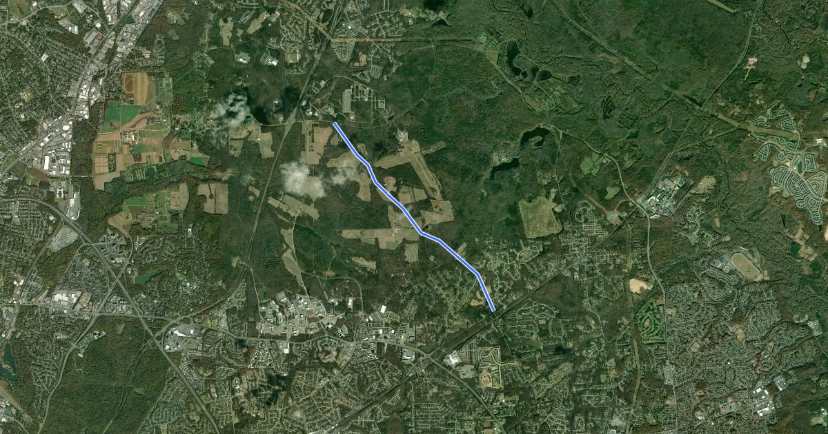 Маршрут Springfield Rd на спутниковом снимке
