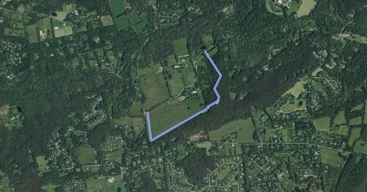 Маршрут Springton Farm - Bartol Trail на спутниковом снимке