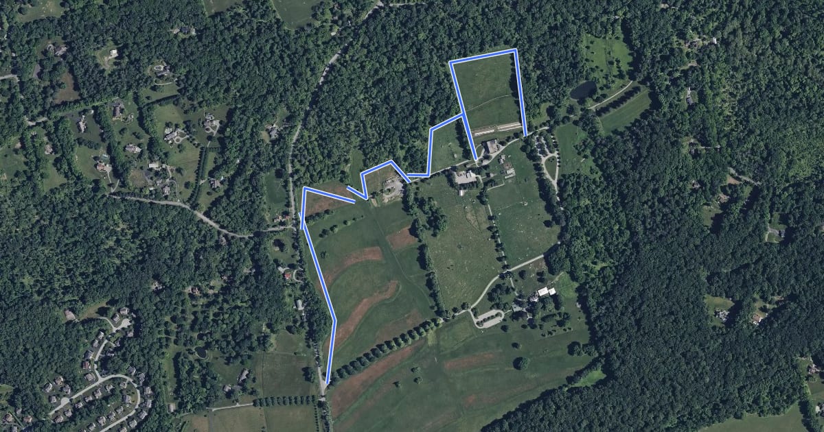 Маршрут Springton Farm - Indian Run на спутниковом снимке