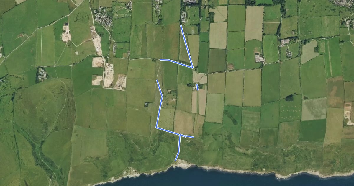 Маршрут Spyway Sea Saunter, Purbeck Coast на спутниковом снимке