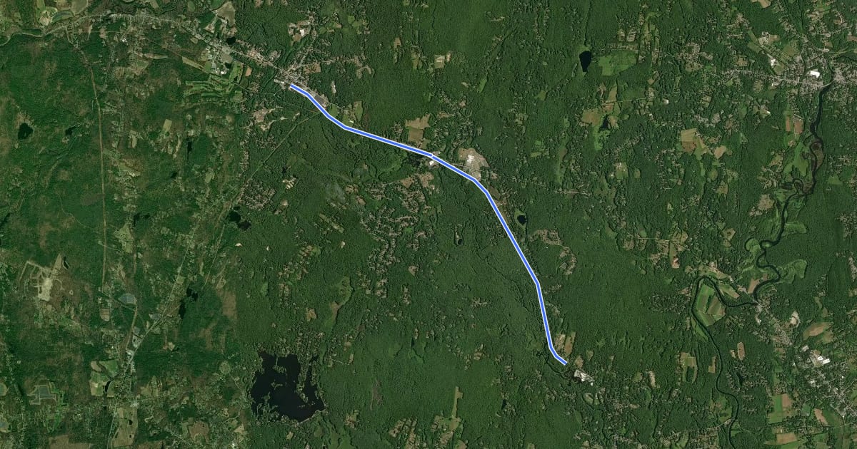 Маршрут Squannacook River Rail Trail на спутниковом снимке