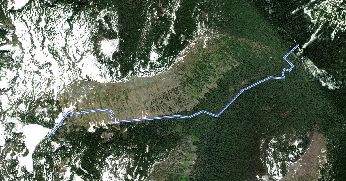 Маршрут Square Lake Trail на спутниковом снимке