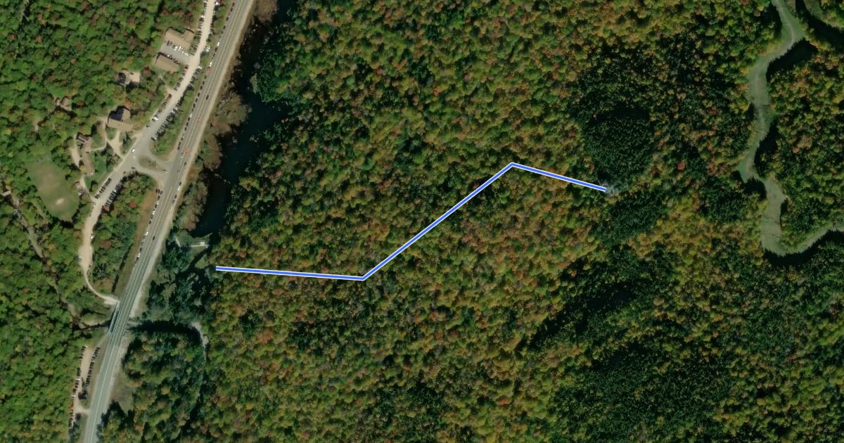 Маршрут Square Ledge Trail на спутниковом снимке