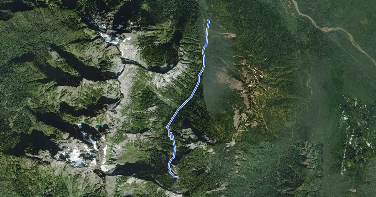 Маршрут Squire Creek Trail на спутниковом снимке