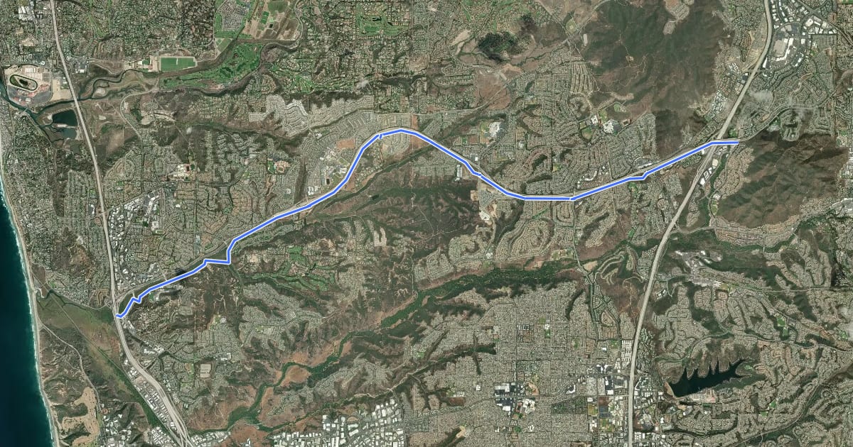 Маршрут SR-56 Bike Path на спутниковом снимке