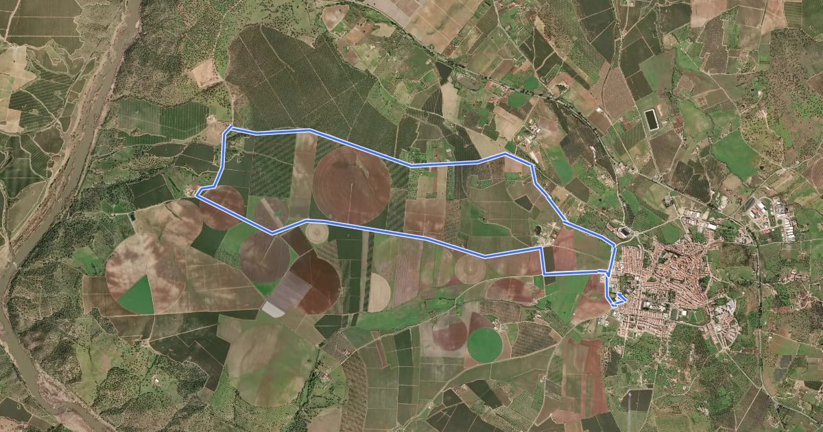 Маршрут SRP BTT P1 на спутниковом снимке