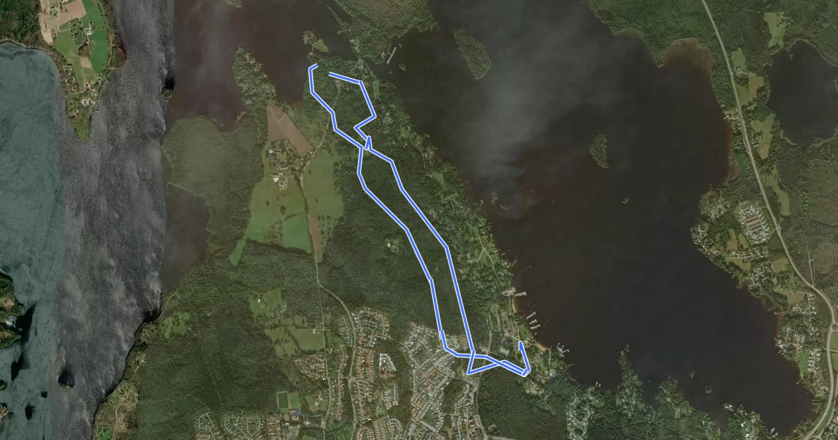 Маршрут Åsslingan на спутниковом снимке