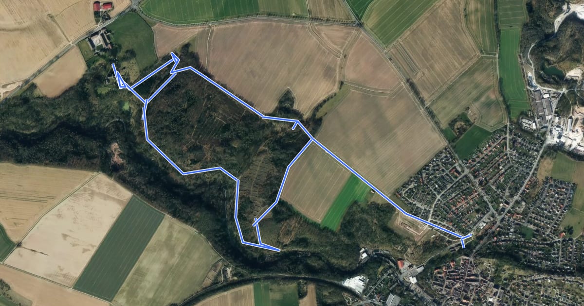 Маршрут St 2 Durchs Fahrenbachtal zum Klostergut на спутниковом снимке