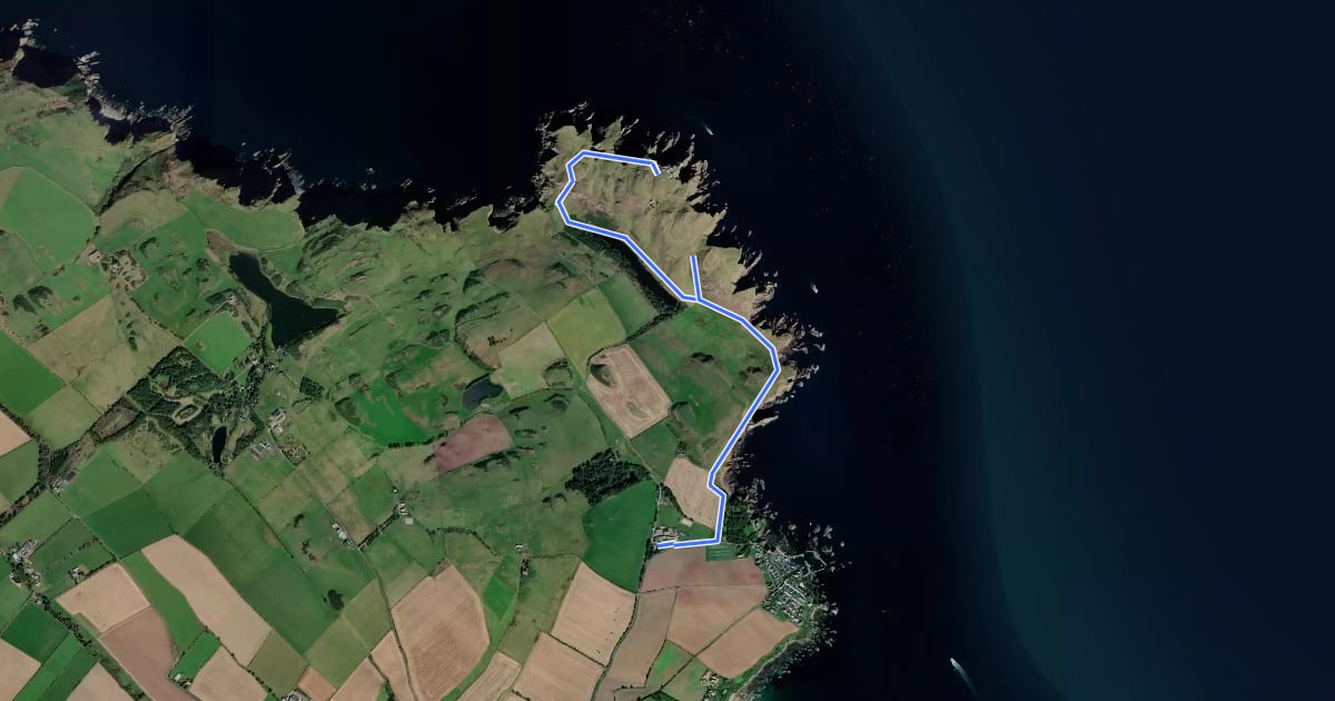Маршрут St. Abb's Head Trail на спутниковом снимке