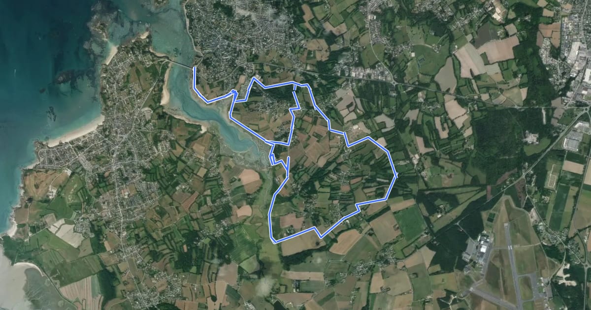 Маршрут St-Briac les berges du Frémur на спутниковом снимке