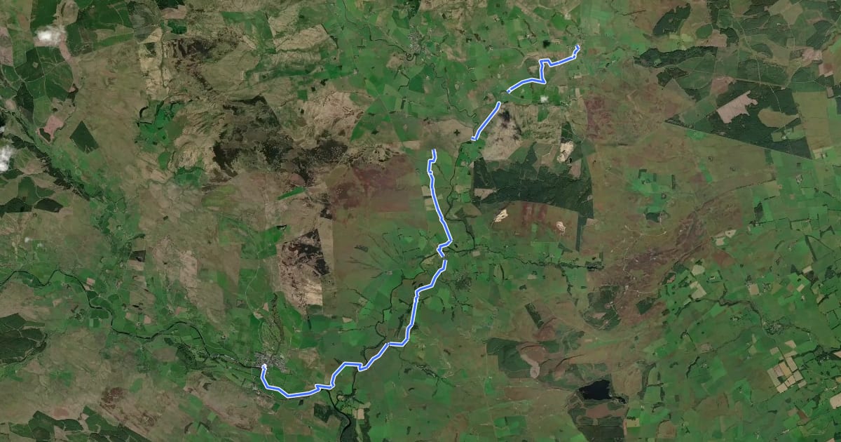 Маршрут St Cuthbert's Three Church Trail на спутниковом снимке
