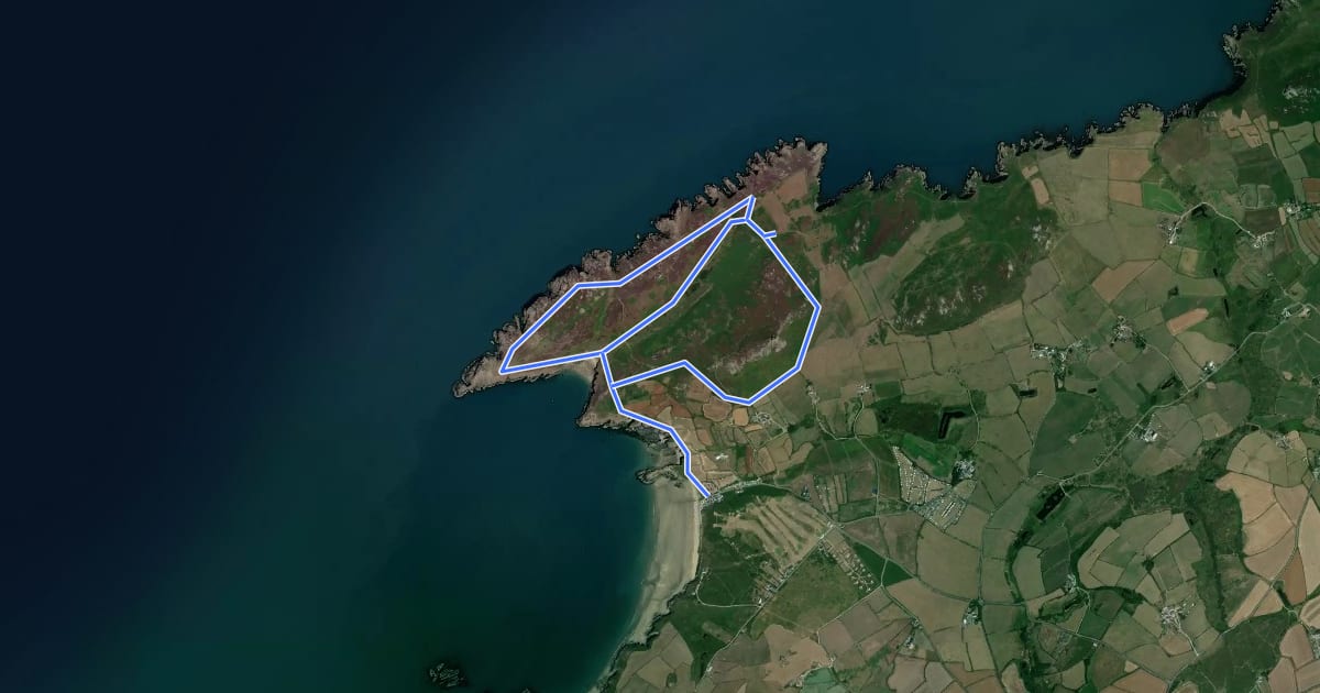 Маршрут St David's Head Coastal Walk, Pembroke на спутниковом снимке
