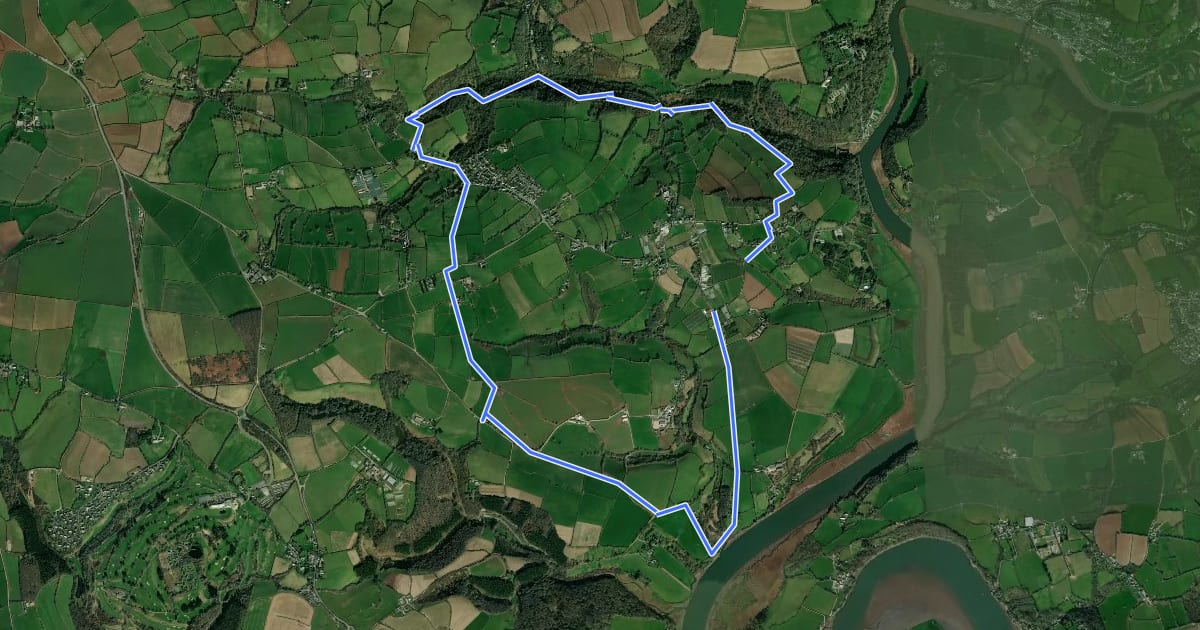 Маршрут St Dominica Heritage Trail (Halton Quay Route) на спутниковом снимке