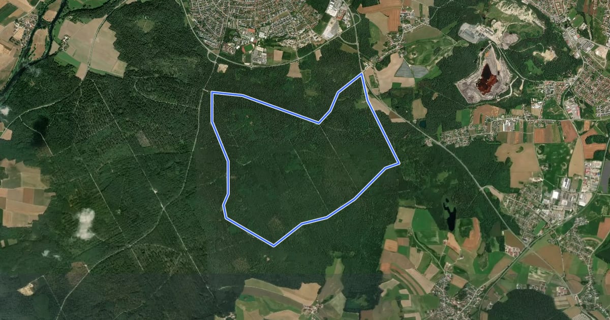 Маршрут Städtedreieck-Rundweg 4 (Schwarz) на спутниковом снимке