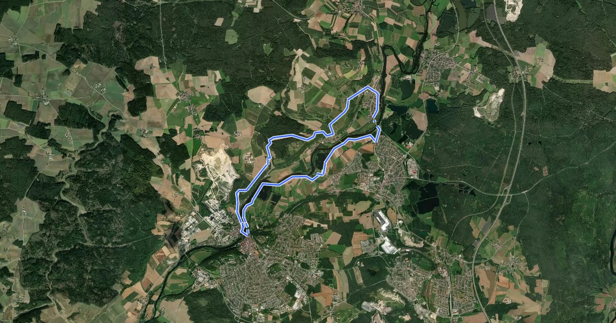 Маршрут Städtedreieck-Rundweg 5 (Grün) на спутниковом снимке