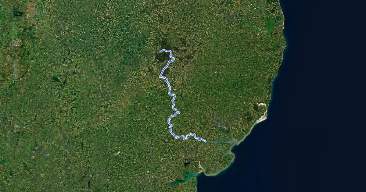 Маршрут St Edmund Way на спутниковом снимке
