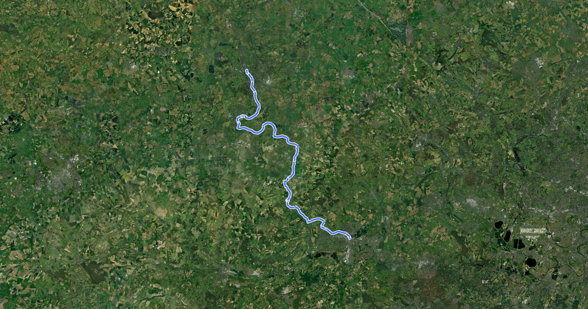 Маршрут St Frideswide’s Way на спутниковом снимке