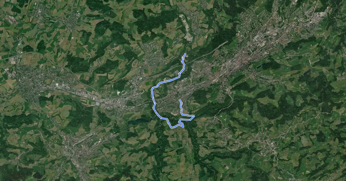 Маршрут St.Galler Brückenweg на спутниковом снимке