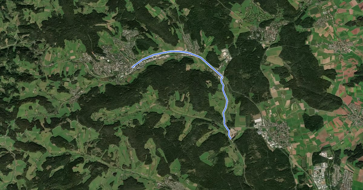 Маршрут St.Georgen-Villingen на спутниковом снимке