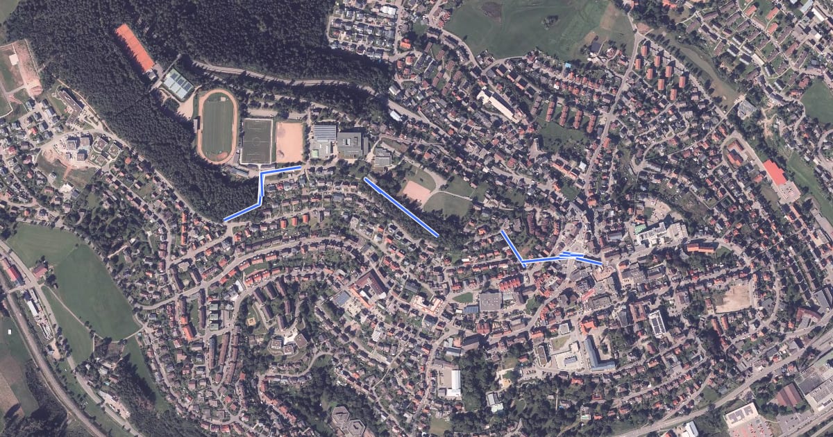 Маршрут St. Georgen Waldstraße - Marktplatz на спутниковом снимке
