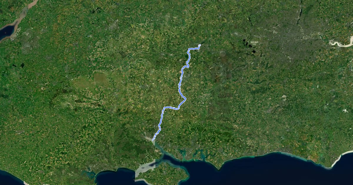 Маршрут St James' Way на спутниковом снимке