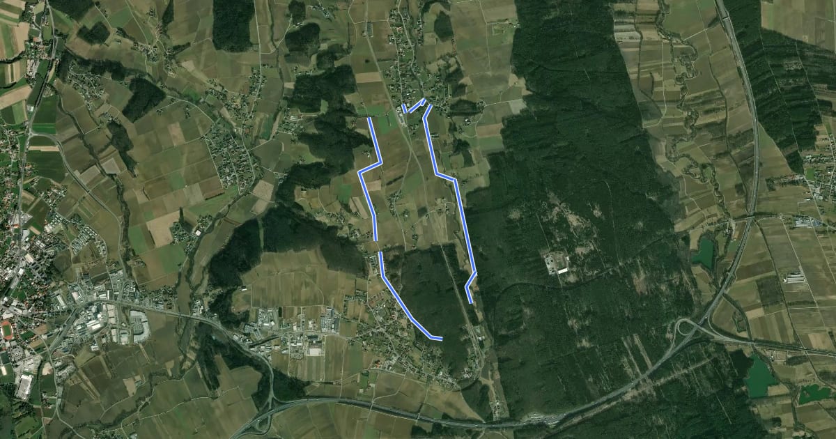 Маршрут St. Johann i.d. Haide - Unterlungitz Rundewanderweg на спутниковом снимке