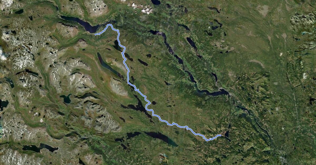 Маршрут Stølsruta i Valdres на спутниковом снимке