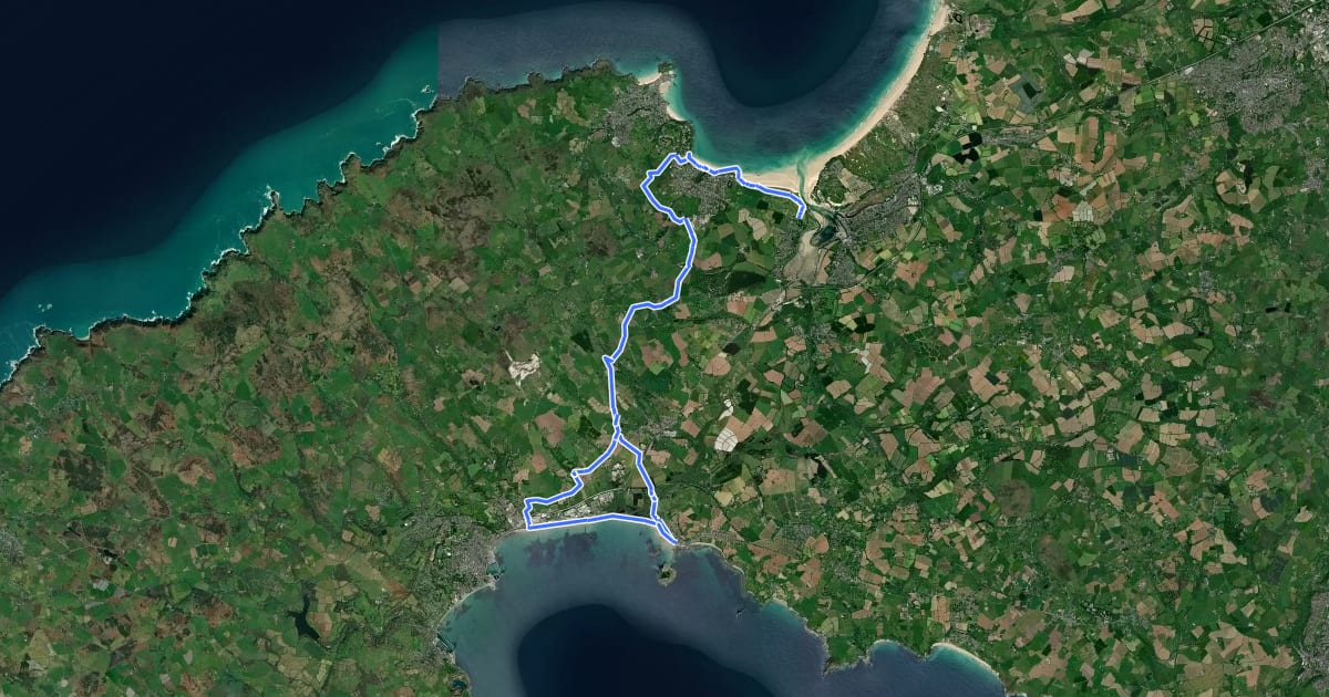 Маршрут St Michael's Way на спутниковом снимке
