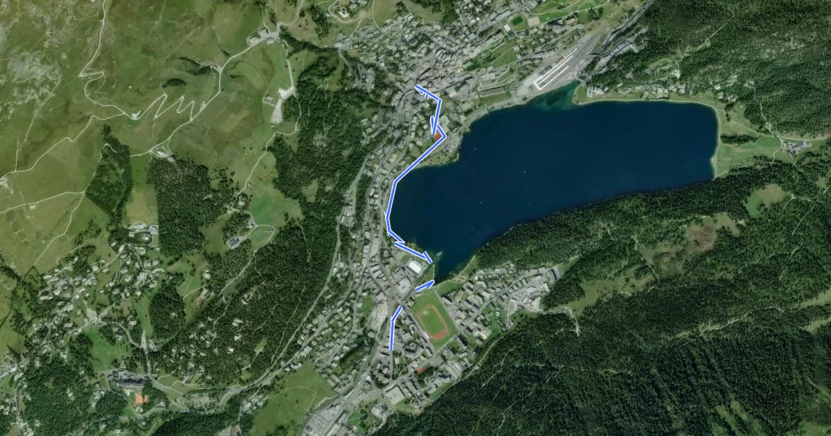 Маршрут St. Moritz-Dorf - St. Moritz-Bad на спутниковом снимке