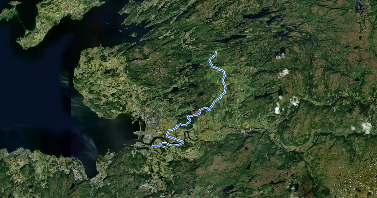 Маршрут St. Olavsleden dagsetapp Borrås - Værnes на спутниковом снимке