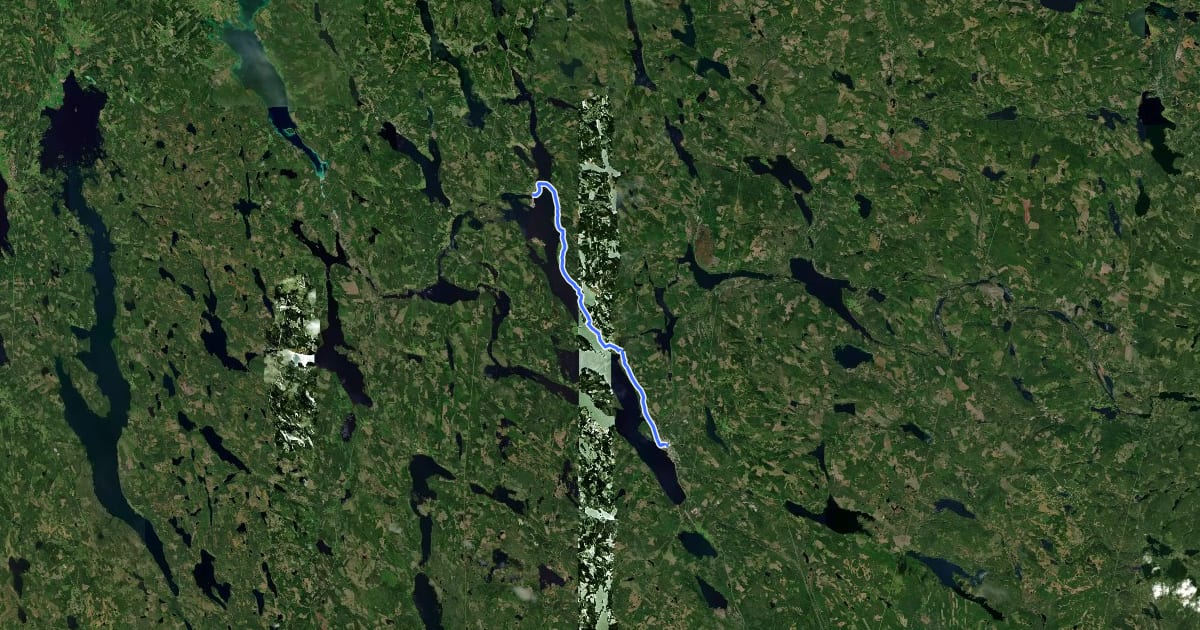 Маршрут St. Olavsleden dagsetapp Bräcke – Gällö на спутниковом снимке