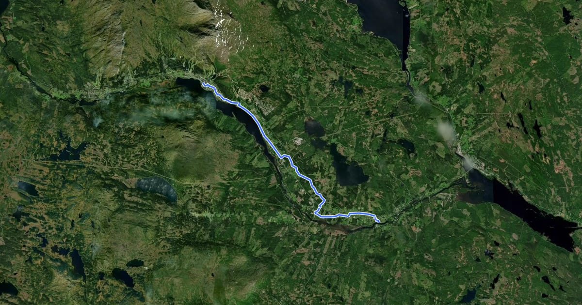 Маршрут St. Olavsleden dagsetapp Hålland – Åre на спутниковом снимке