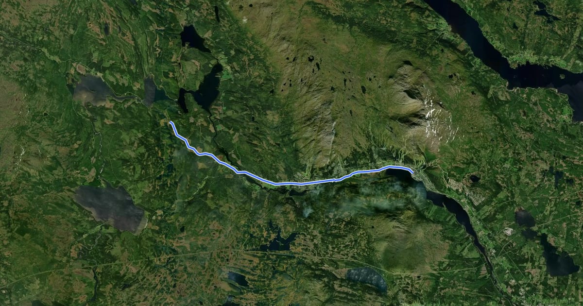 Маршрут St. Olavsleden dagsetapp Åre – Tännforsen на спутниковом снимке