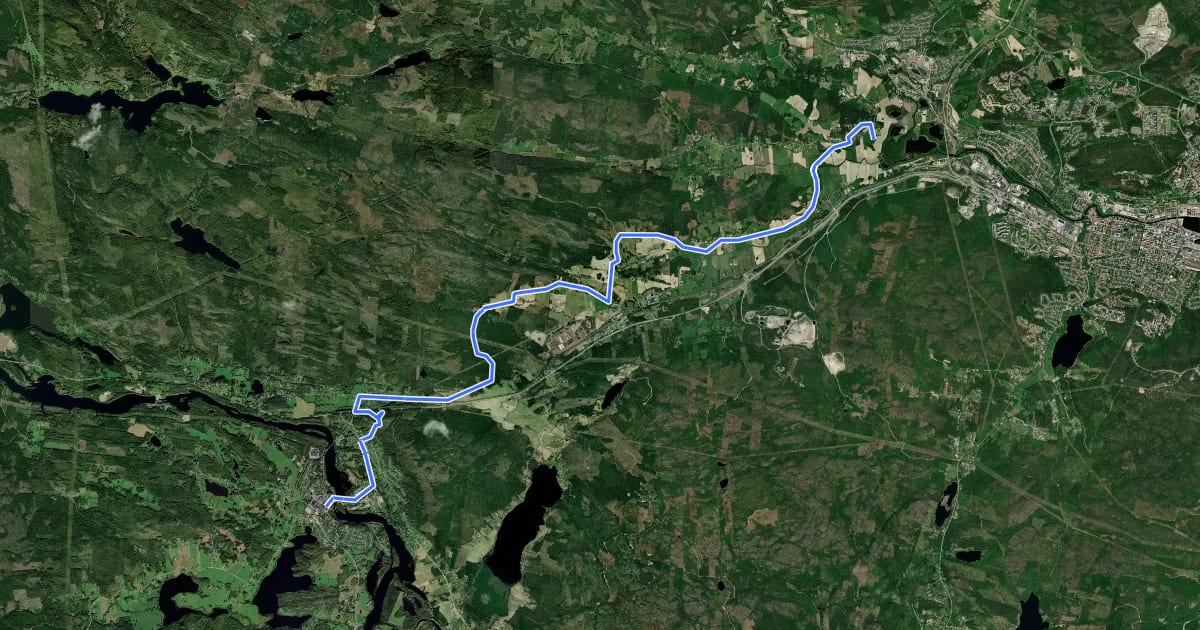 Маршрут St. Olavsleden dagsetapp Selånger - Matfors на спутниковом снимке