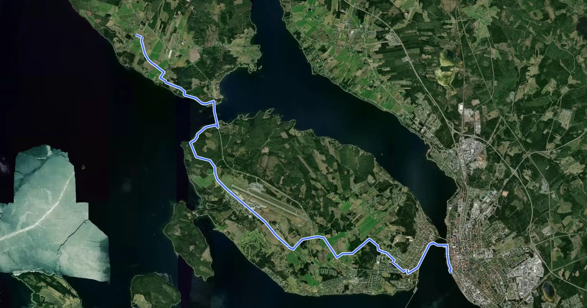 Маршрут St. Olavsleden dagsetapp Östersund – Rödön на спутниковом снимке