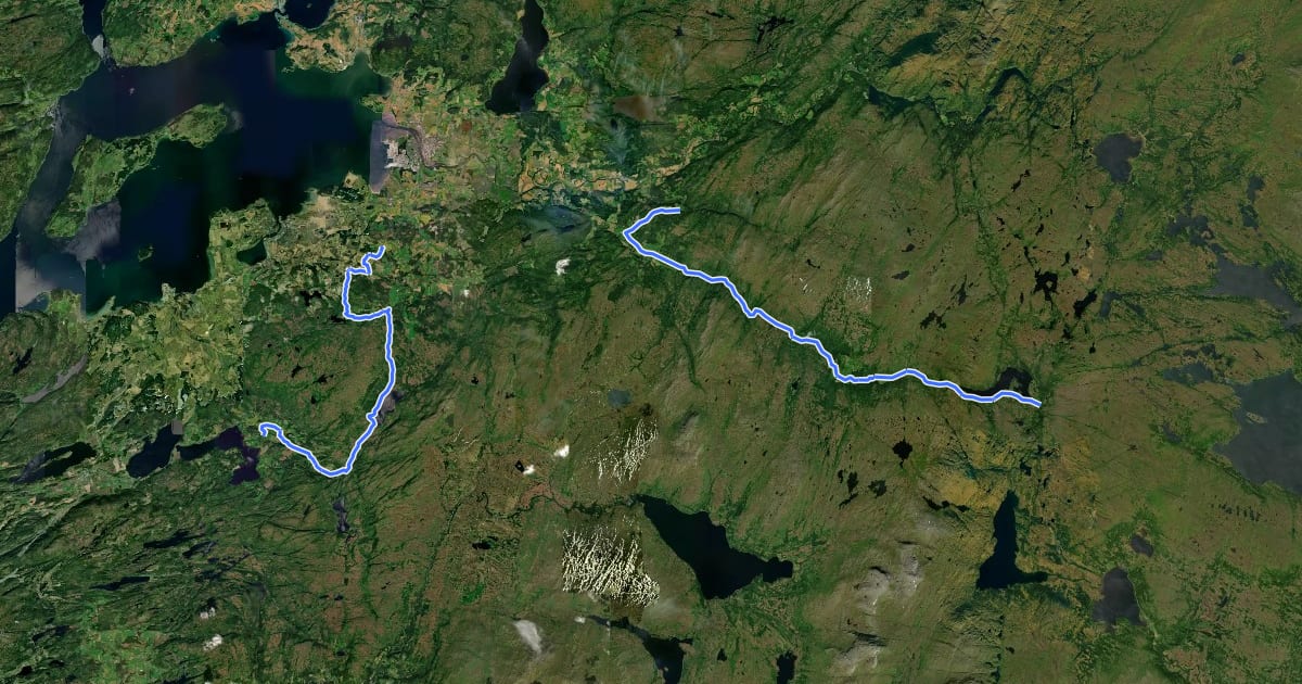 Маршрут St. Olavsleden (sykkelrute) на спутниковом снимке