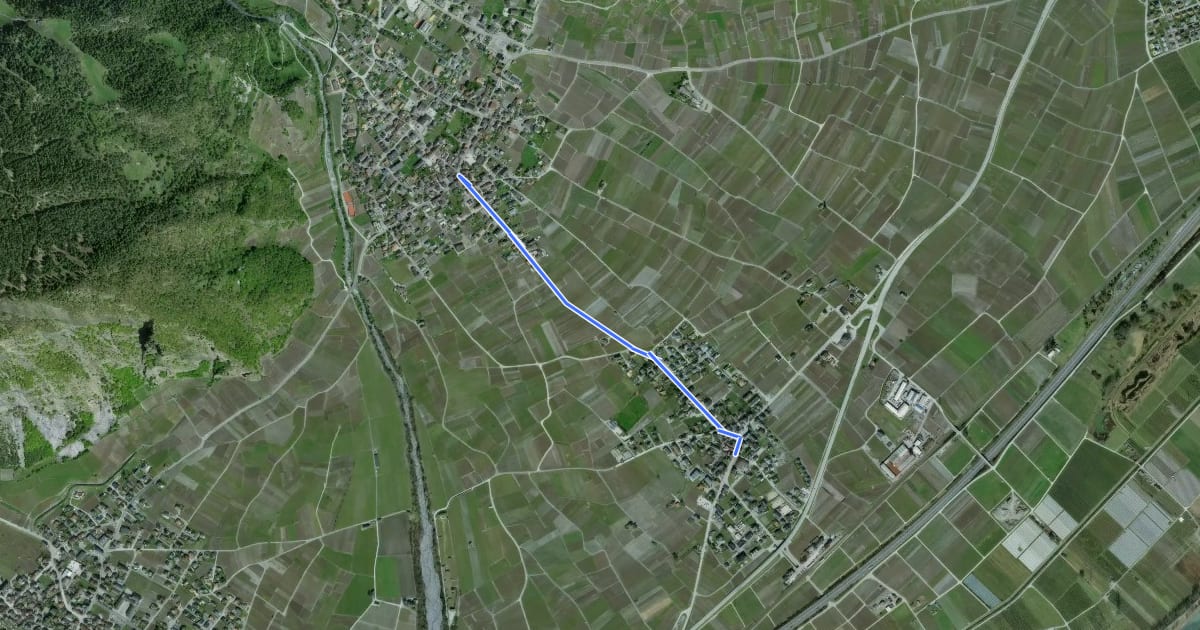 Маршрут St-Pierre-de-Clages - Chamoson на спутниковом снимке