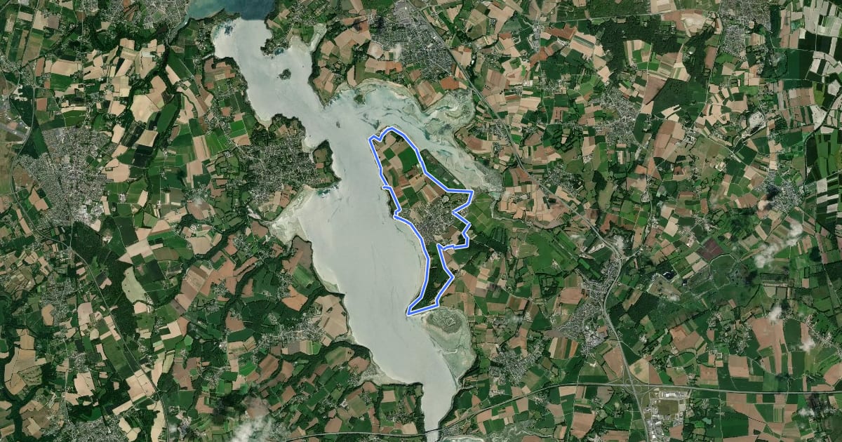 Маршрут St-Suliac la Presqu'ile на спутниковом снимке