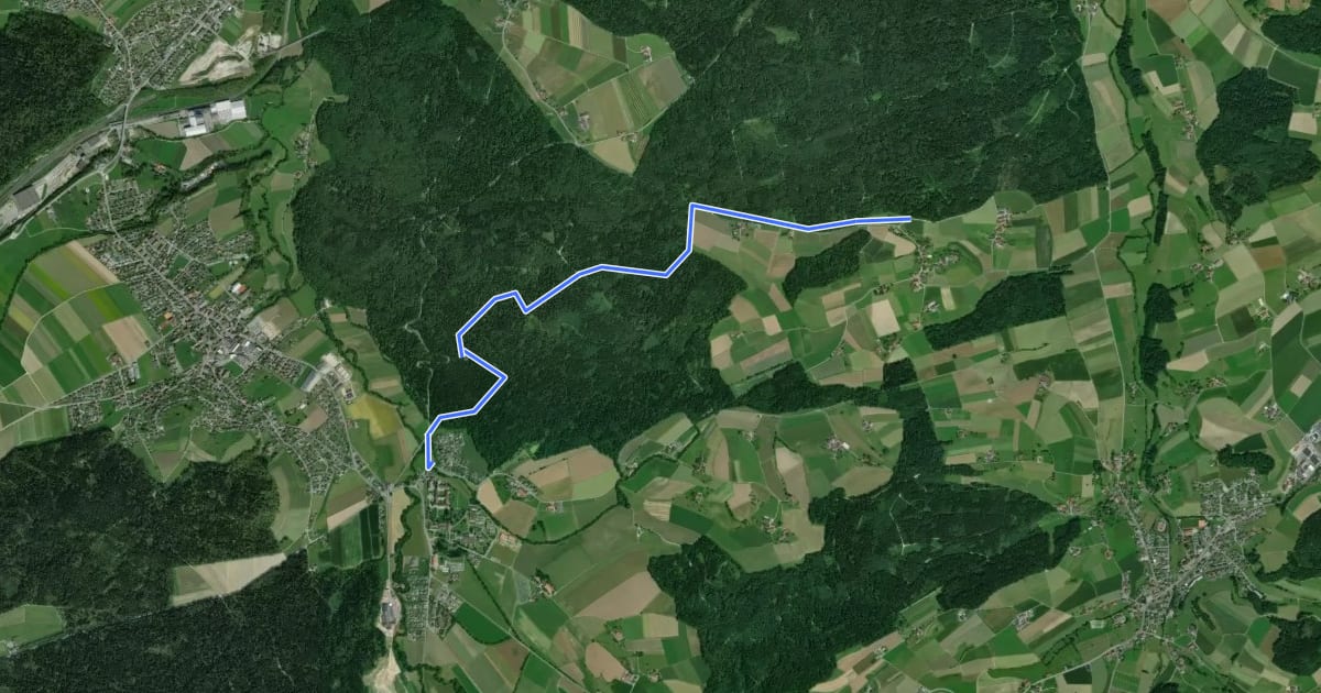 Маршрут St. Urban - Balzenwil на спутниковом снимке