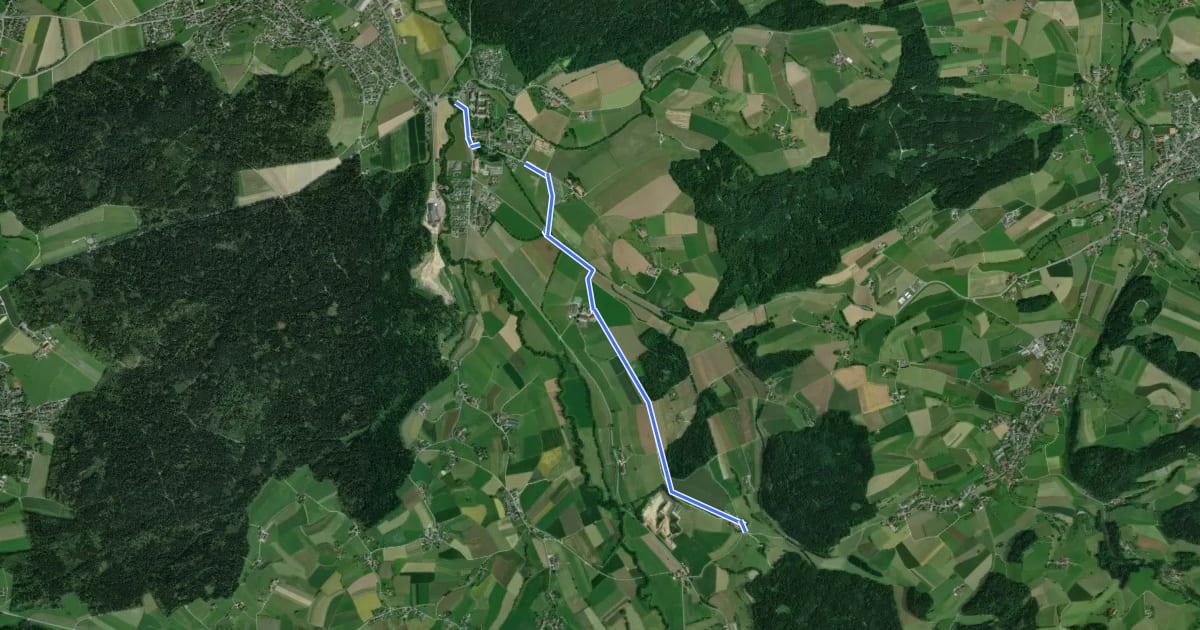 Маршрут St. Urban - Ober Berghof на спутниковом снимке