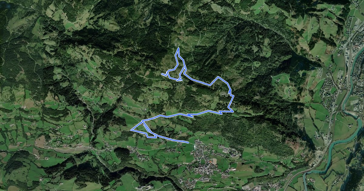 Маршрут St. Veit-Hochglocker über Kinderalm на спутниковом снимке