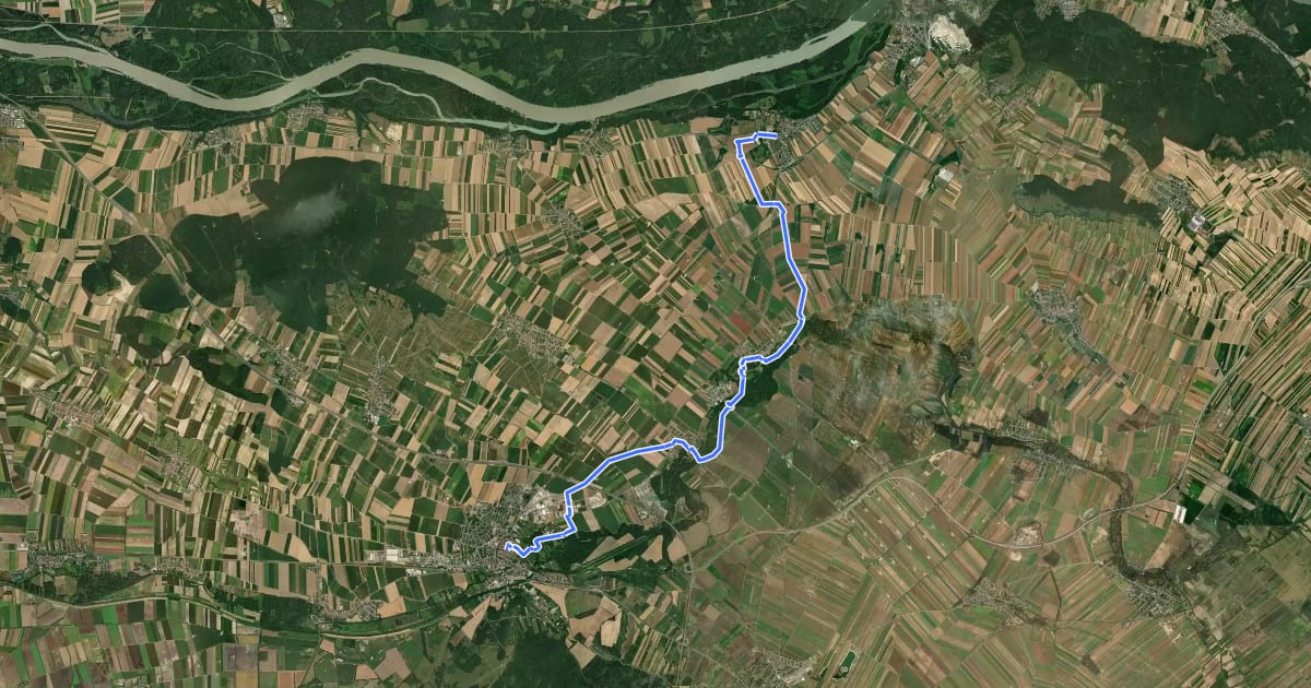 Маршрут ST13 Bruck an der Leitha - Petronell Carnuntum на спутниковом снимке