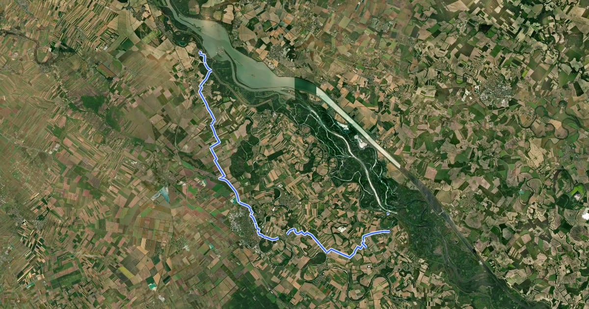 Маршрут ST202a Čunovo - Lipót на спутниковом снимке