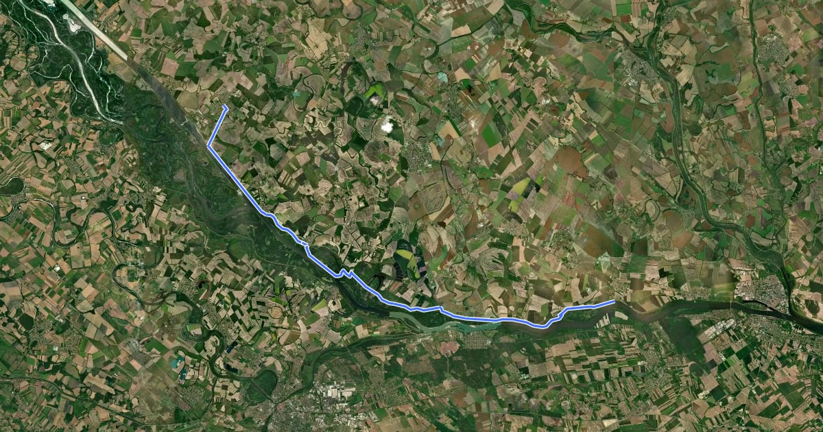 Маршрут ST204b Gabčíkovo - Zlatná na Ostrove на спутниковом снимке